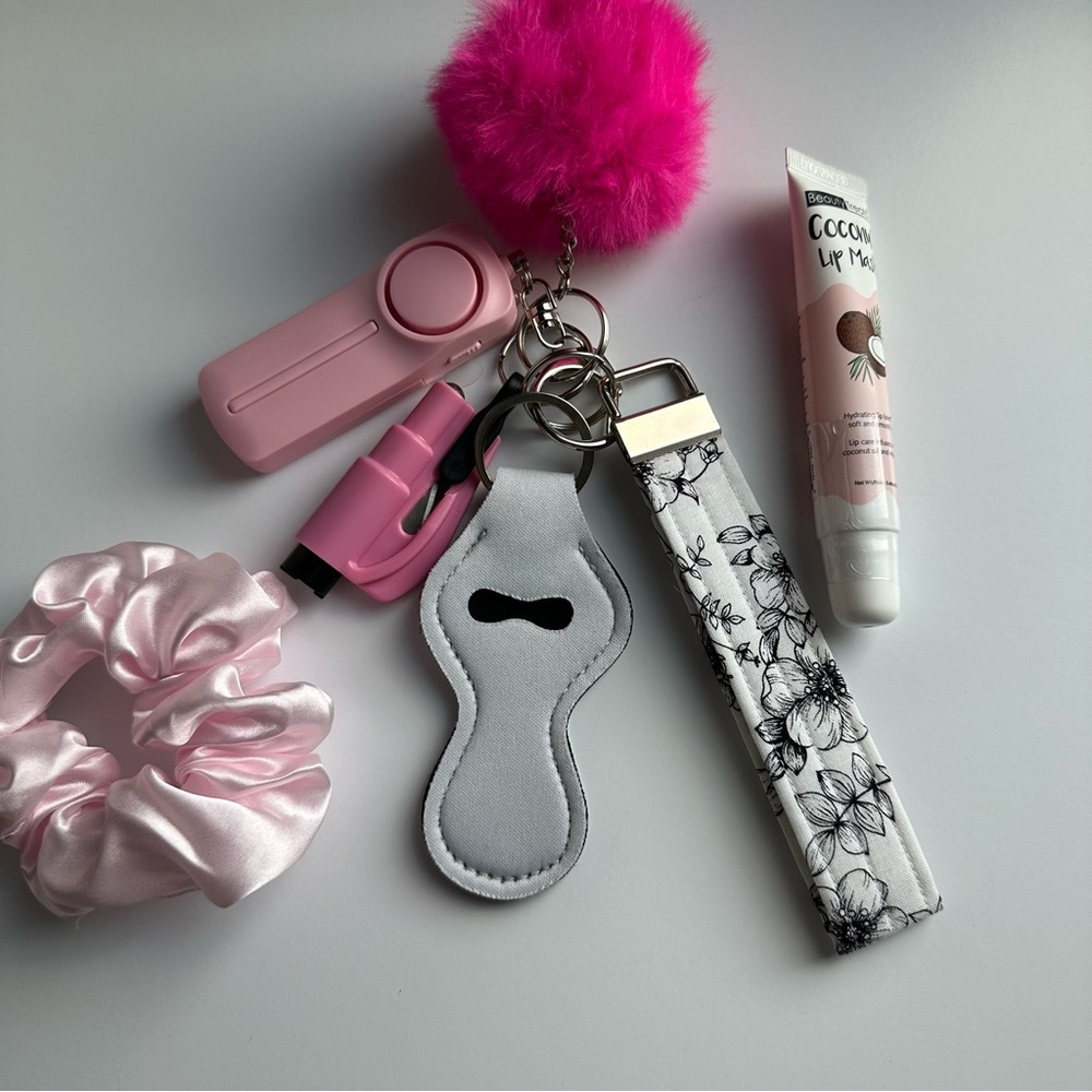 Pink letter keychain